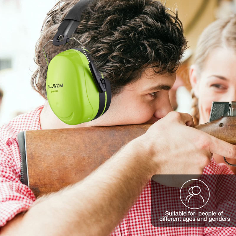  [AUSTRALIA] - SULWZM Hearing Protection Ear Muffs,NRR 28db Noise Cancelling for Shooting, Mowing, Construction,Green Green
