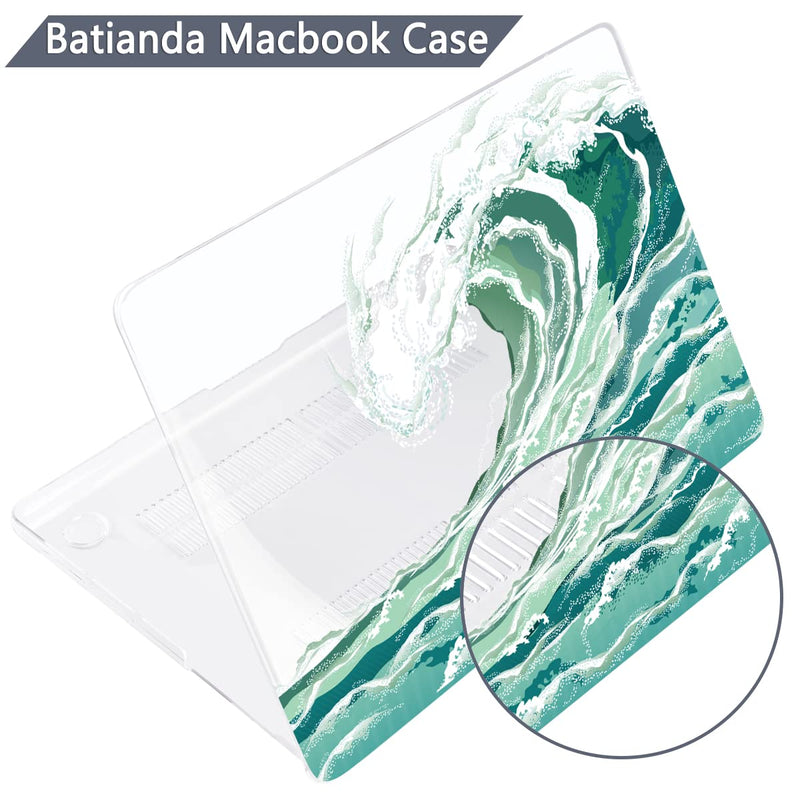  [AUSTRALIA] - Batianda Premium Case for New MacBook Air 15 inch 2023 with M2 Chip Model A2941, Designed Protective Plastic Hardshell & Keyboard Cover & Screen Protector, Waves