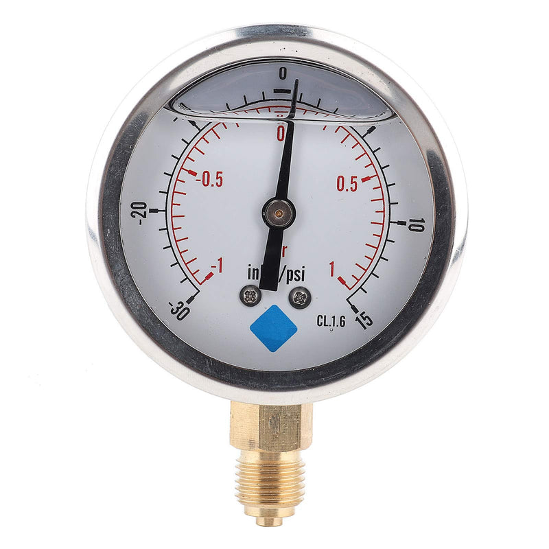  [AUSTRALIA] - Dual Scale Pressure Gauge 1/4 BSP Back Mount Pressure Gauge Radial Oil Filled Vacuum Pressure Gauge