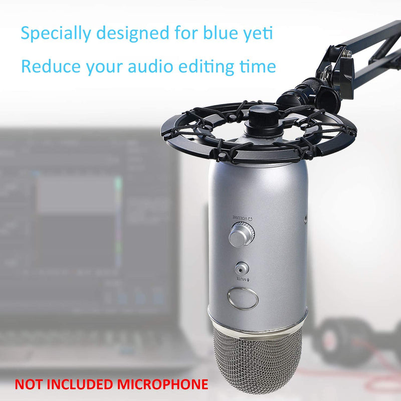  [AUSTRALIA] - Blue Yeti Shock Mount Boom Scissor Arm Stand with 2 Foam Windscreen and Furry Windscreen Muff for Blue Yeti and Yeti Pro Microphone by YOUSHARES