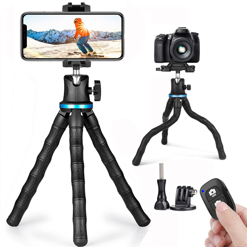  [AUSTRALIA] - UBeesize Phone Tripod 12 Inch Flexible Cell Phone Tripod for iPhone with Remote Shutter Cold Shoe Universal Mobile Phone Mount for Samsung Google GoPro and 1K Camera Stand Holder with 1/4 Screw