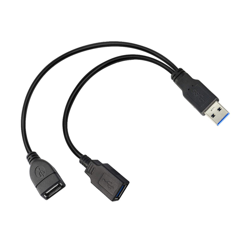  [AUSTRALIA] - GINTOOYUN USB 3.0 Splitter Cable,USB Type A 3.0 Male to 3.0 Female and 2.0 Female Y Extension Splitter Cable for PC,Laptop,Length 30cm