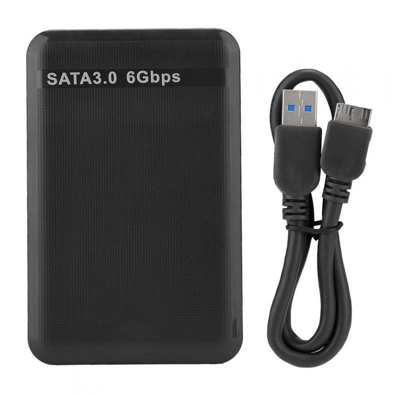  [AUSTRALIA] - Hard Drive Enclosure, 2.5in 3TB HDD/SDD Portable External Hard Drive Enclosure USB 3.0 6Gbps LED Mobile Hard Disk Box for Desktop Laptop Computer(Black) black