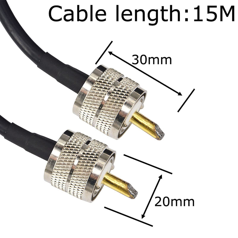 RG58 Coaxial Cable 49.2FT UHF PL-259 Male to Male Low Loss Cable for Ham Radio CB Antenna Cable Radio WiFi Extension Coax for VHF HF 50 Ohm rg 58 Coax Cable - LeoForward Australia