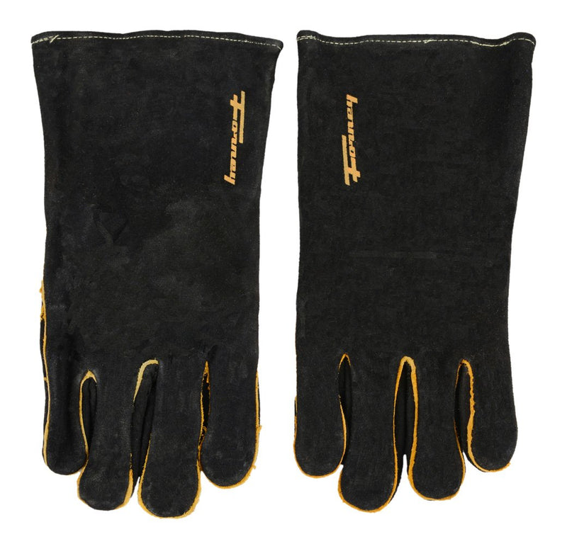  [AUSTRALIA] - Forney 53425 Black Leather Men's Welding Gloves, Large