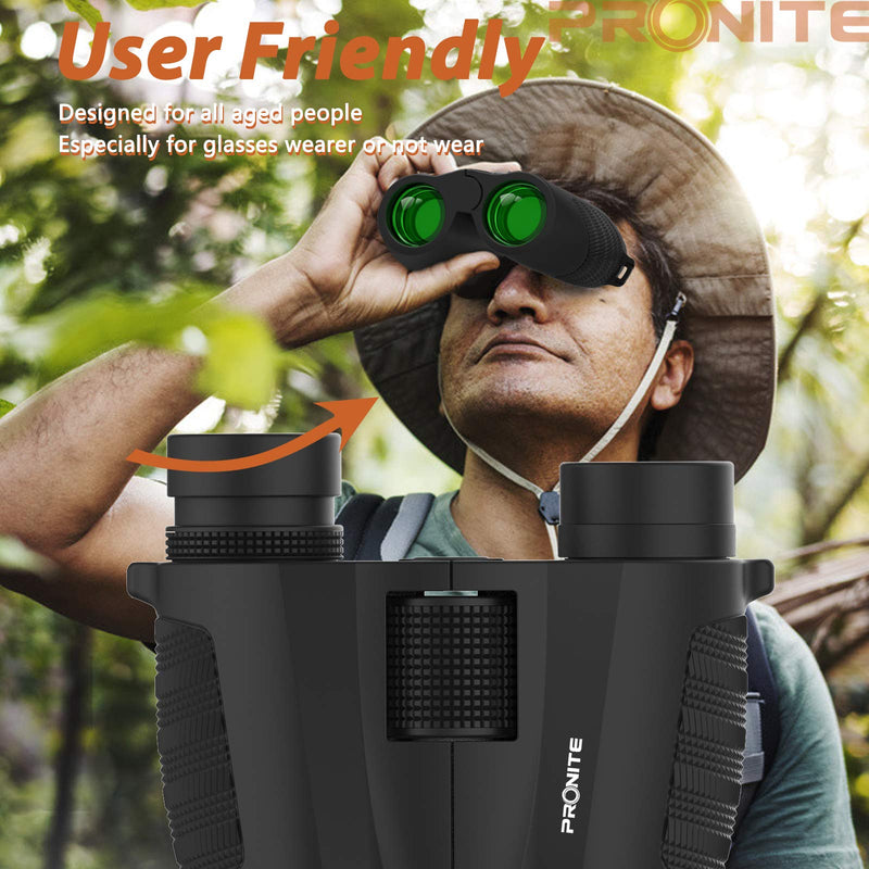  [AUSTRALIA] - Compact Binoculars Telescope for Adults PRONITE - 10x25 HD Small Binoculars for Bird Watching with HD BAK-4 Prism FMC Lens,Powerful Binoculars for Hunting, Outdoor Sport Games, Traveling and Concert