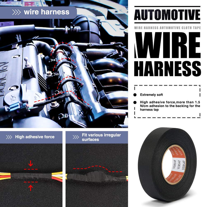  [AUSTRALIA] - Wire Harness Automotive Cloth Tape - Adhesive High Noise Resistance Heat Proof Chemical Fiber Fabric Electrical Tape for Wrapping Wiring Harness/Insulation/Car Engine (0.75″82′Pack of 1 Piece)