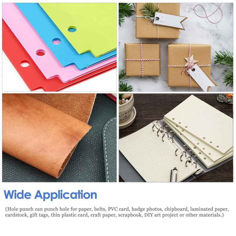  [AUSTRALIA] - Single Hole Punch 2 Inch Reach Deep Throat Heavy Duty Hole Punch Tab Zinc Alloy Silver Long Hole Punch 1/4 Inch Hole Hand Held Leather Hole Punch for Scrapbook Tab Paper ID Card PVC Card Badge Photos 1/4"- 6mm Hole