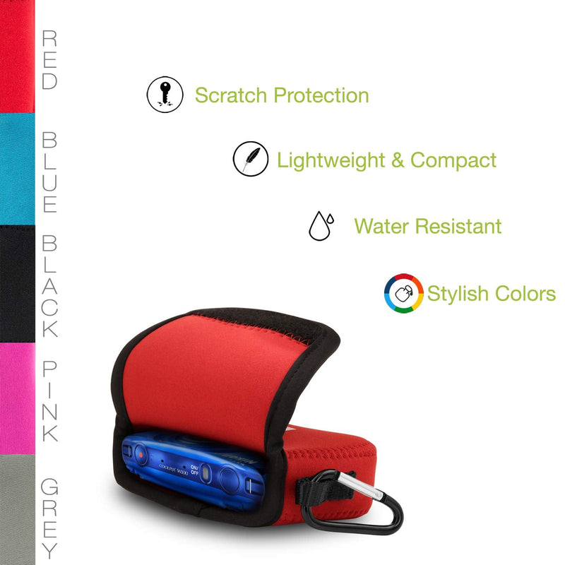  [AUSTRALIA] - MegaGear Ultra Light Neoprene Camera Case Compatible with Nikon Coolpix W150, W100, S33 Red