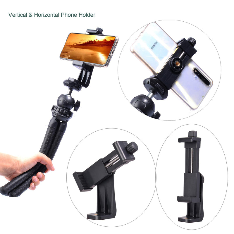  [AUSTRALIA] - Phone Tripod, Ruittos Flexible Tripod Octopus Leg Mini Tripod with Bluetooth Camera Remote and Mobile Tripod Mount Adapter, Compatible with iPhone 13 Pro 12 11Xs Samsung Andriod Live Streaming Vlog