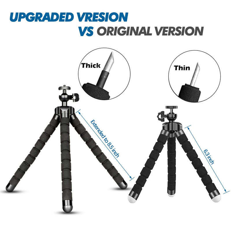  [AUSTRALIA] - Phone Tripod, Portable Flexible Tripod Adjustable Cell Phone Tripod with Wireless Remote Mini Tripod Stand for iPhone 12 11 Pro XS MAX XR,Android Phone Samsung GoPro