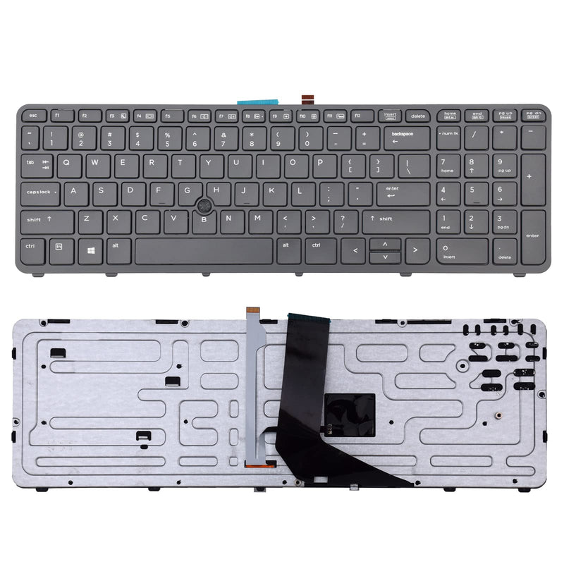 [AUSTRALIA] - SUNMALL Replacement Keyboard Compatible with HP ZBook 15 G1 G2 17 G1 G2 Series PK130TK1A00 SK7123BL MP-12P23USJ698W PK130TK2A00 733688-001 with Pointer and Backlight