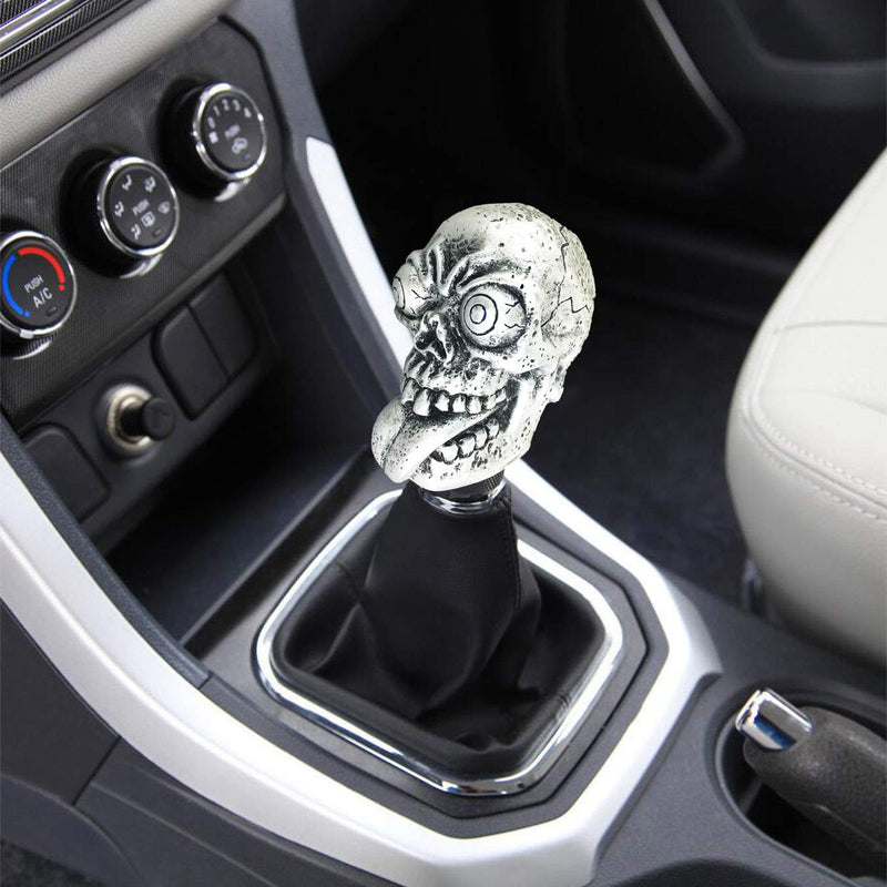  [AUSTRALIA] - Arenbel Skull Shift Knob, Funny Big Eye Gear Shifting Knobs fit Most Manual Automatic Vehicle, Silver