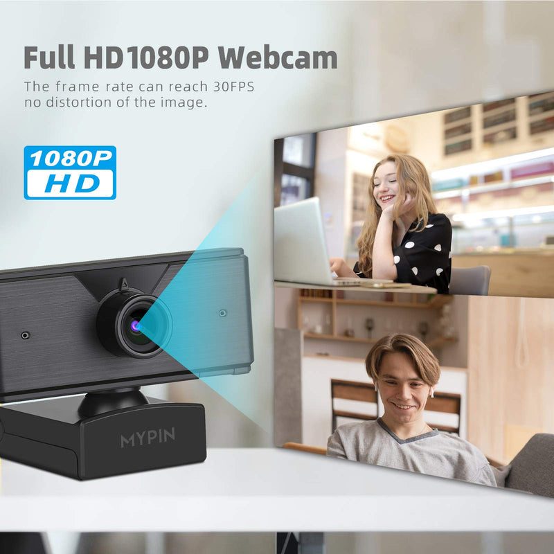  [AUSTRALIA] - 1080P Web Camera with Microphone & Tripod for Computer PC Laptop Desktop, USB Webcam for Streaming/Video Calling/Recording/Conferencing-Compatible with Windows/Mac OS