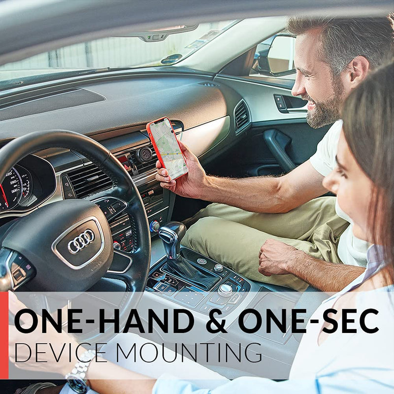  [AUSTRALIA] - New 2023 Magnetic Cell Phone Holder for Car Vent - for Any Smartphone (iPhone, Android, GPS) | Stylish All-Metal One-Hand & One-Sec Phone Mount for Car, 100 to Safeness & Comfort