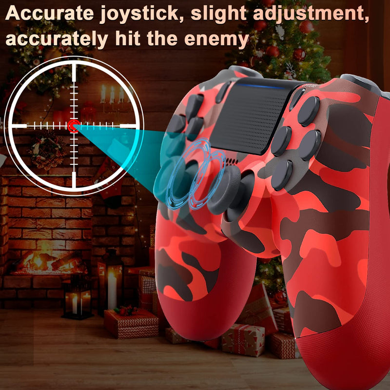  [AUSTRALIA] - AUGEX 2 Pack Controllers for PS4 Controller, Camo Remote Work with Playstation 4 Controller, Wireless Gamepad Control for Ps4 Controller, Pa4 Controller for PS4/ Pro/Silm/PC Camouflage Red and Green Green and Red
