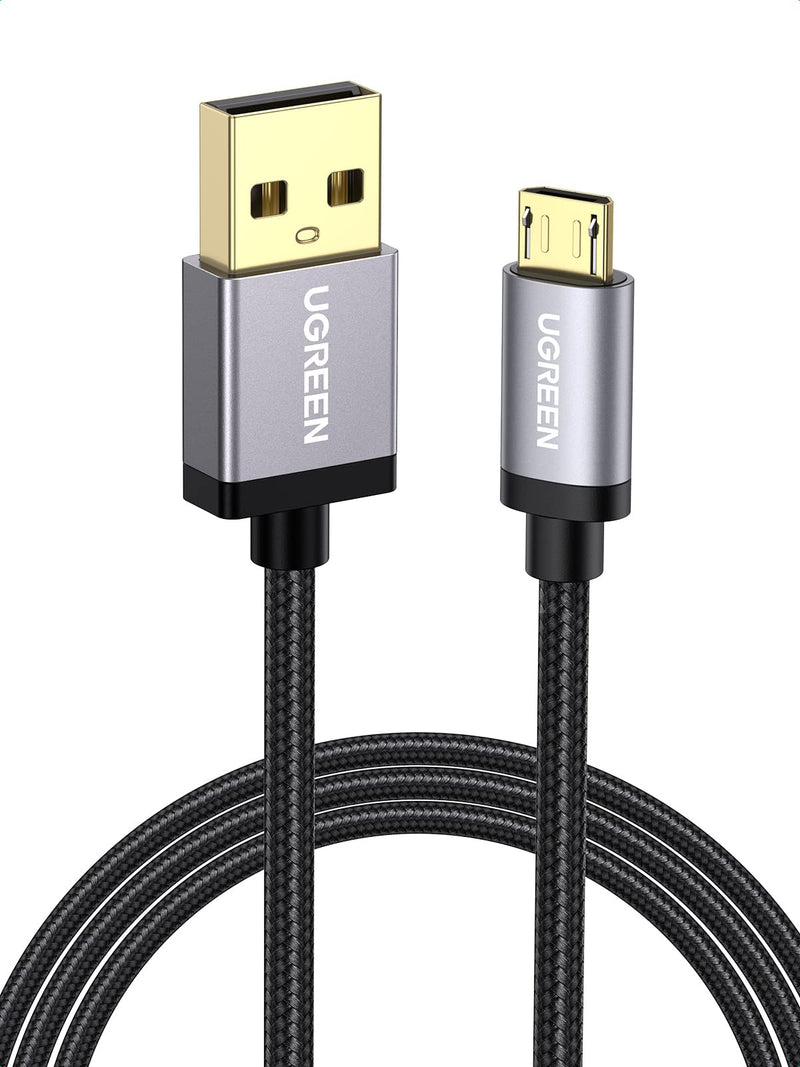  [AUSTRALIA] - UGREEN Micro USB Cable, 10FT High Speed Fast Charging USB Cable, Nylon Braided Durable Android Phone Charger Cord, Compatible with Samsung Galaxy S7 S6 Note LG V10 Tablet PS4 MP3 Black