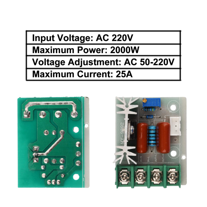  [AUSTRALIA] - Motor speed controller, Aideepen 2pcs AC 50V-220V 25A 2000W SCR Pre-wired adjustable motor speed controller, adjustable voltage regulator LED dimmer module with speed controller button AC 50V-220V 2000W