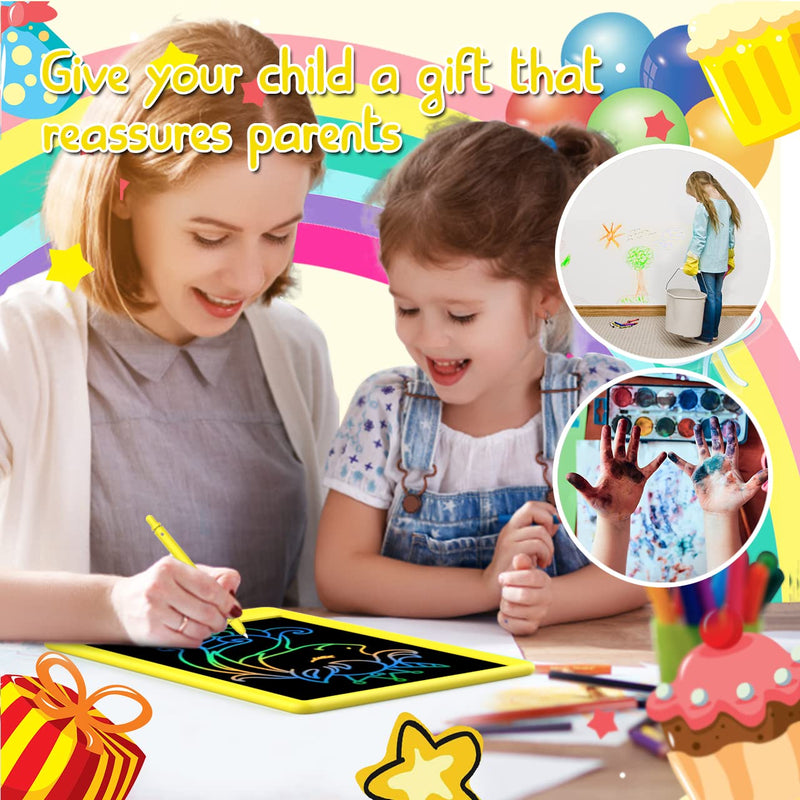  [AUSTRALIA] - LCD Writing Tablet Doodle Board, Colorful Drawing Pad, Electronic Drawing Tablet, Drawing Pads,Travel Gifts for Kids Ages 3 4 5 6 7 8 Year Old Girls Boys (10.5 inch, Pink+Yellow) 10.5 inch Pink&Yellow