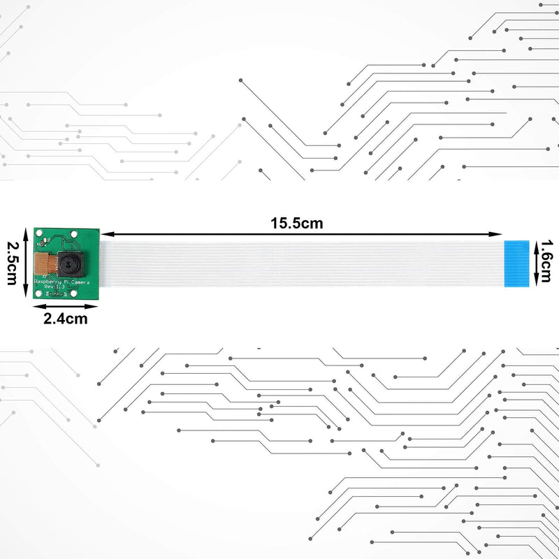  [AUSTRALIA] - 4 Pieces 5 Megapixels 1080p Sensor OV5647 Mini Camera Module with 6 Inch 15 Pin Ribbon Cable Compatible with Raspberry Pi Model A B B+, Pi 2 and Raspberry Pi 3, 3 B+, Pi 4