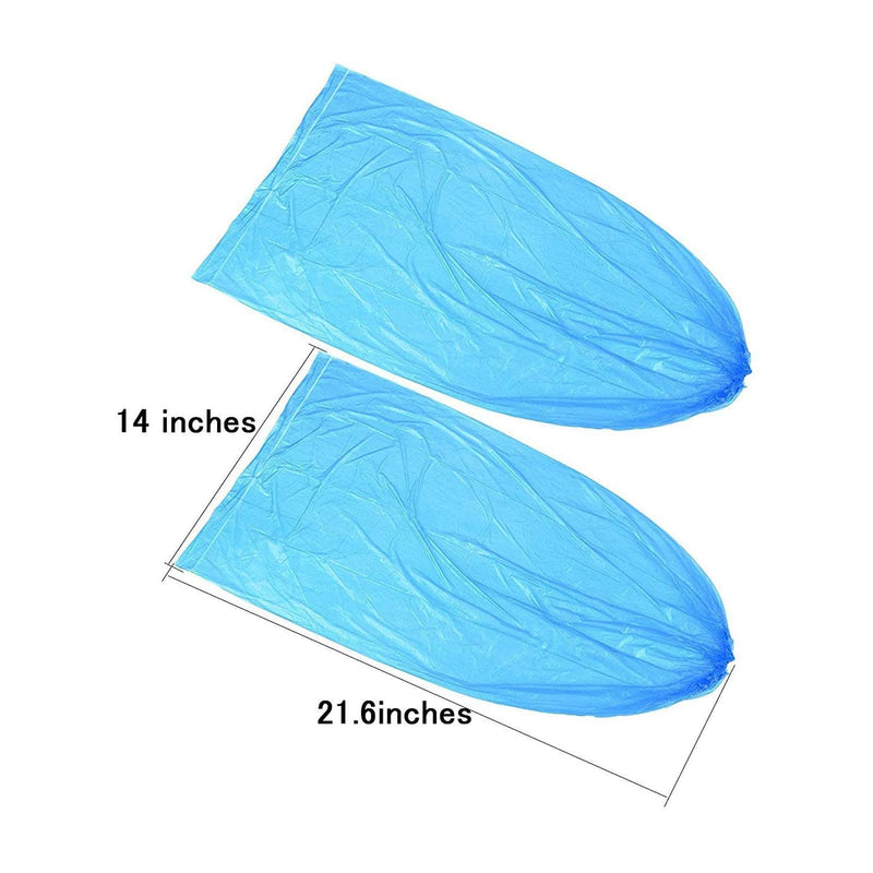  [AUSTRALIA] - IwIeIaIrI Disposable Shoe Covers 60 Pack (30 Pairs) Blue Rain Shoes and Boots Cover Plastic Long Shoe Cover Clear Waterproof Anti-Slip Overshoe for Women Men Water Boots Cover Rainy Day Use Cover