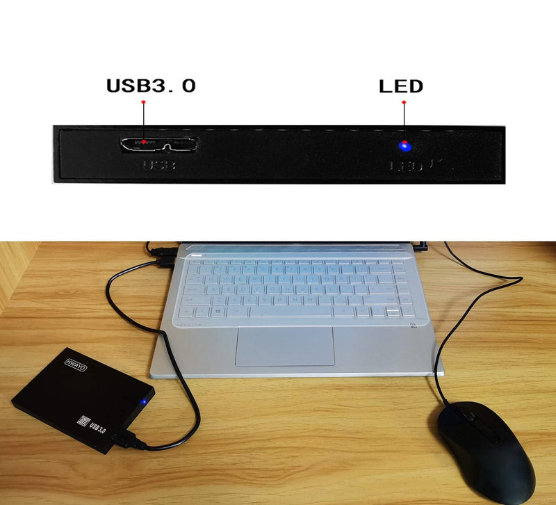  [AUSTRALIA] - HWAYO 160GB Ultra Slim Portable External Hard Drive USB3.0 2.5'' HDD Storage for PC, Desktop, Laptop, MacBook, Chromebook (Black) Black