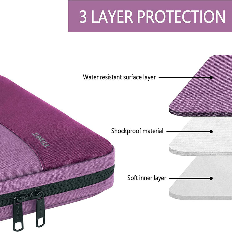  [AUSTRALIA] - Ytonet 17 17.3 Inch Laptop Sleeve Case, Water Resistant Laptop Carrying Case with Handle, Compatible with MacBook HP Dell Lenovo Surface Asus Acer Notebooks, Gifts for Men Women Mom, Purple 17-17.3 in