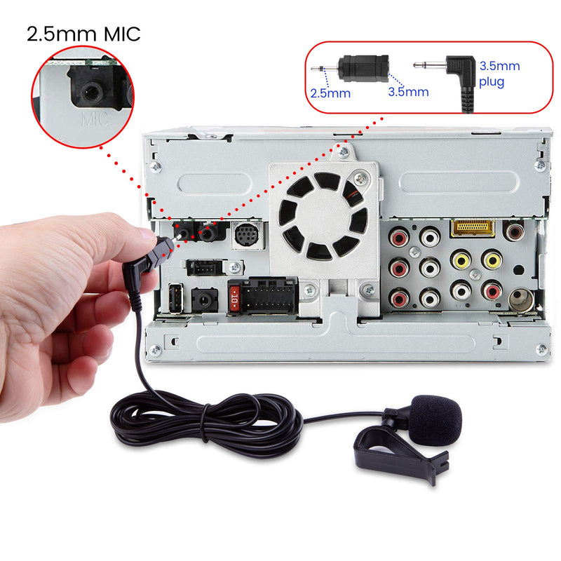 Car Microphone 3.5mm, Car Radio Mic Replacement for Pioneer Kenwood Boss JVC Sony Jensen Alpine Bluetooth Stereo Vehicle Head Unit Enabled Audio GPS DVD - External Hands Free Assembly Mike - LeoForward Australia
