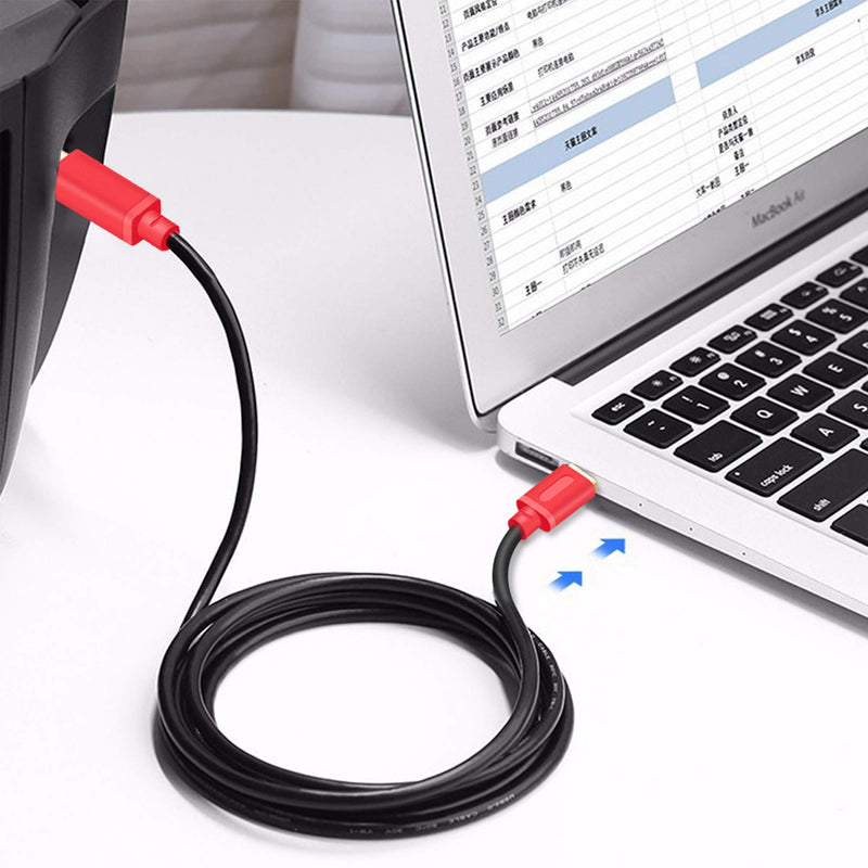  [AUSTRALIA] - Printer Cable 30Ft,Tan QY USB 2.0 High Speed Gold-Plated Connectors Printer Scanner Cable Cord A Male to B Male for HP, Canon, Lexmark, Dell, Xerox, Samsung etc (30Ft, Red)