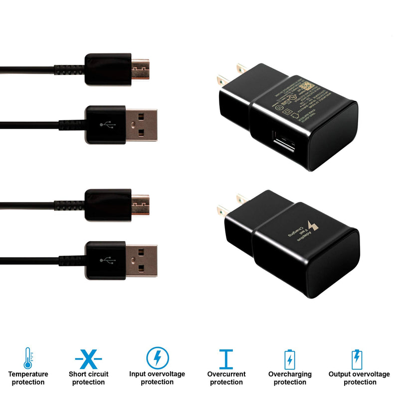  [AUSTRALIA] - 15W Wall USB Type C Charger Fast Charging Kit 2 Pack for Android Phone 6.6ft Cable for Samsung Galaxy S8 S9 S10 Plus Active S10e S20 S21 S22 S23 Z Fold 2 3 Ultra Plus Note 8 9 10 20