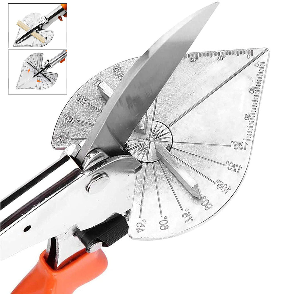  [AUSTRALIA] - Multi Angle Miter Shear Cutter | Hand Shear Multipurpose Tool | | 45 to 135 Degrees Miter Scissor | Stainless Steel with Rubber Handle & Safety Lock