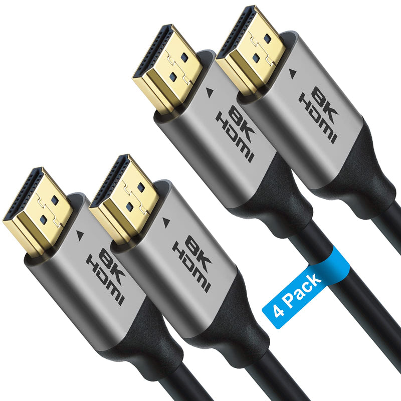  [AUSTRALIA] - Yauhody HDMI Cable 2.1 6ft 4Pack 48Gbps Dynamic HDR Ultra High Speed, eARC, HDCP 2.2&2.3, 4:4:4, Compatible with Monitor Projector PlayStationRoku TV Fire TV Video Games 4 Pack