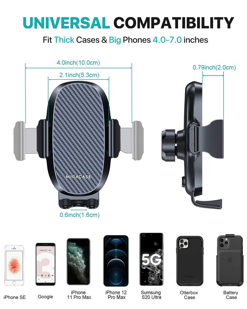  [AUSTRALIA] - Miracase Military-Grade Universal Cell Phone Holder for Car,[Ultra-Stable& Strong Suction] Hands Free Dashboard Windshield Air Vent Car Phone Holder Mount Fit for All Mobile Phones