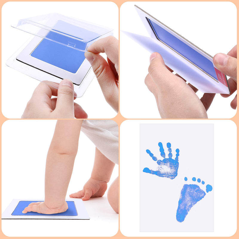  [AUSTRALIA] - 6 Packs Baby Inkless Pads Kits Handprint and Footprint Colorful Ink Pad and 12 Imprint Cards for Family Baby Shower Registry
