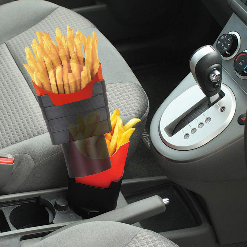  [AUSTRALIA] - iSaddle French Fry Cup Holder - Automotive Interior Accessories Chips CupHolder for Cell Phone Fast Food Drink Beverage Key Fob Fits Vehicle Boat Truck RV (2.75 inch Base)