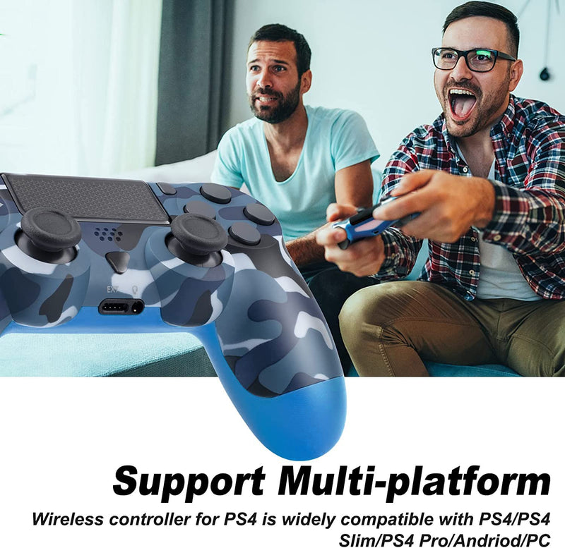  [AUSTRALIA] - Wireless Controller for PS-4,BRAVIEW Gamepad Joystick for PS-4/PS-4 Slim with Enhanced Dual Vibration/Analog Sticks/6-Axis Motion Sensor-Camo blue…