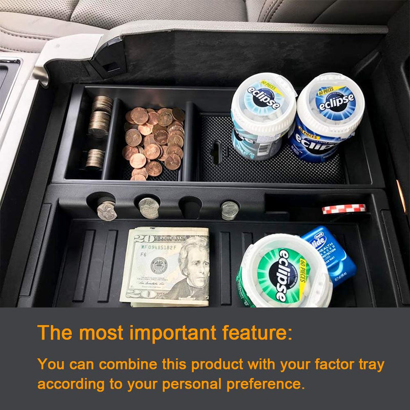  [AUSTRALIA] - JDMCAR Center Console Armrest Insert Organizer ABS Tray Pallet Storage Box Container Compatible with Ford F150 2015 2016 2017 2018 2019 2020