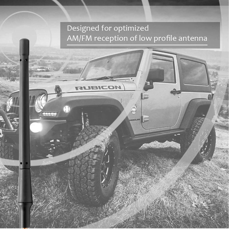 VOFONO 8 Inch Stub Antenna Compatible with Jeep Wrangler JK JL JLU Sahara Rubicon Gladiator 2007-2021 | Car Wash Proof Rubber Antenna Replacement | New Designed for Optimized FM/AM Reception - LeoForward Australia