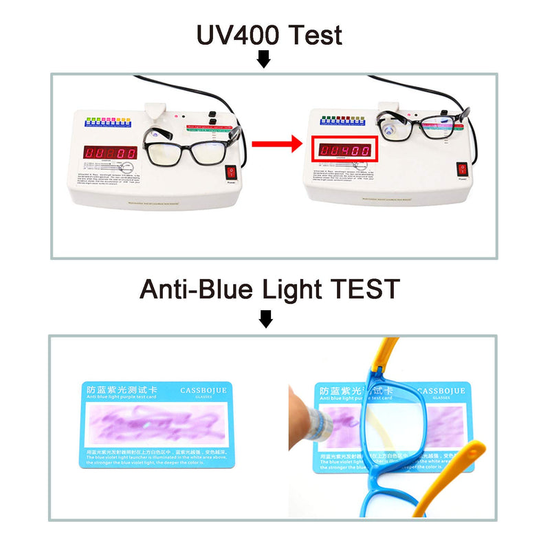  [AUSTRALIA] - AHXLL Kids Blue Light Blocking Glasses 2 Pack, Anti Eyestrain & UV Protection, Computer Gaming TV Phone Glasses for Boys Girls Age 3-9 (Pink Green+ Transparent Blue) Pink Green+ Transparent Blue