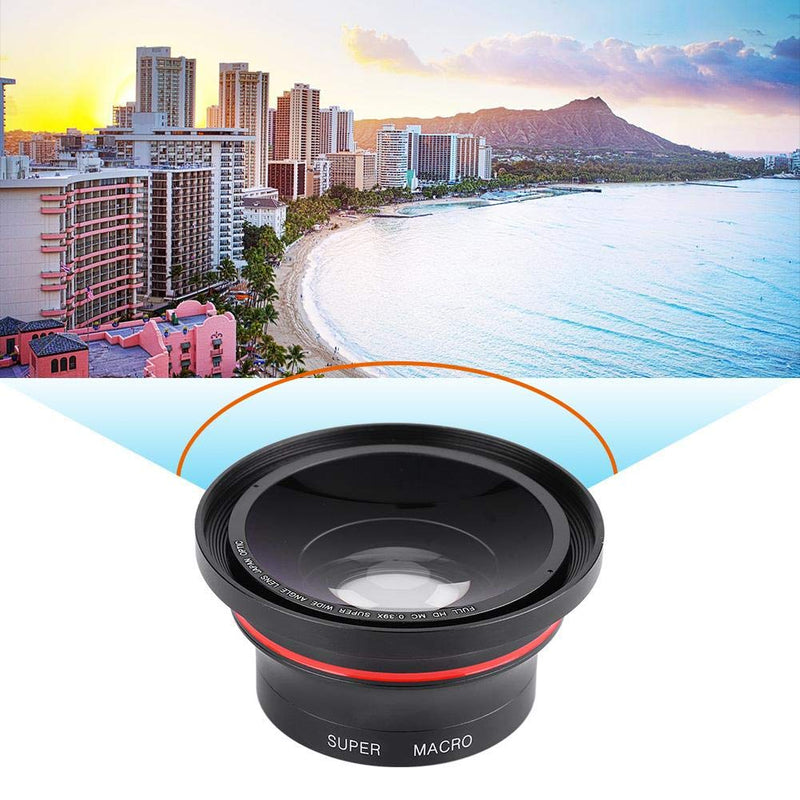  [AUSTRALIA] - 37mm 0.39X Professional HD Wide Angle Lens with Macro Lens and 37mm Phone Clip for Camcorder DSLR Camera