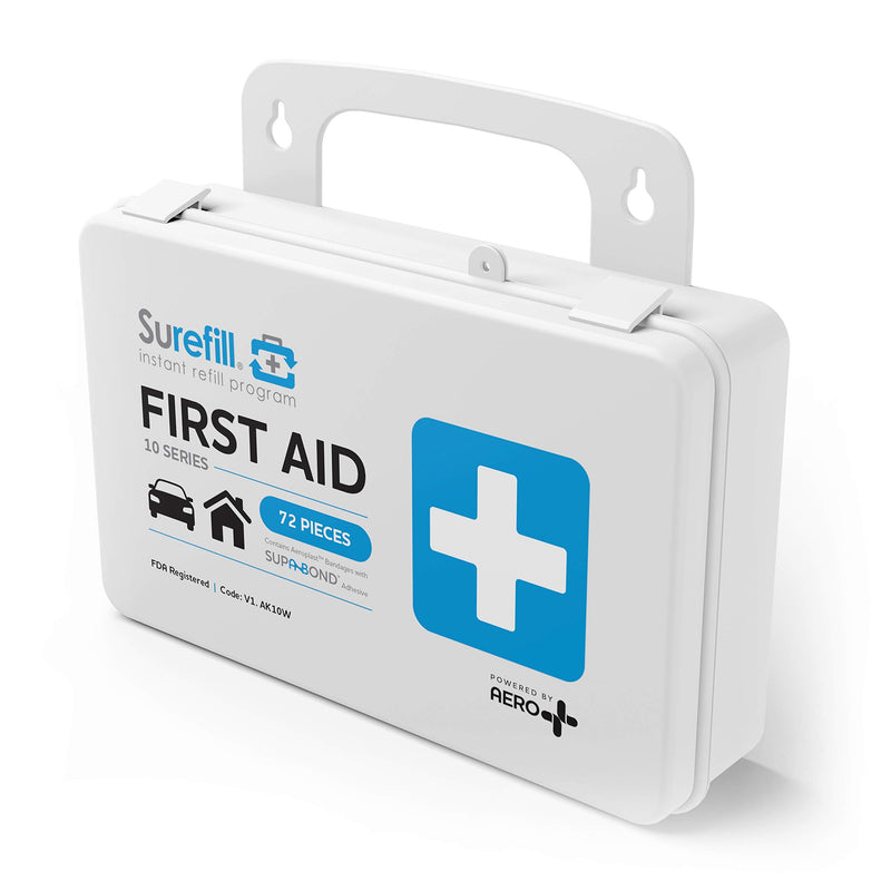  [AUSTRALIA] - Aero Healthcare Surefill 10 Series First Aid Kit, 72 Pieces, White, Model AK10W