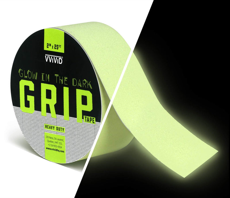  [AUSTRALIA] - VViViD Heavy-Duty Luminous Fluorescent Green Glow in The Dark Non-Slip Texture Safety Grip Tape (2" X 25ft) 2" X 25ft