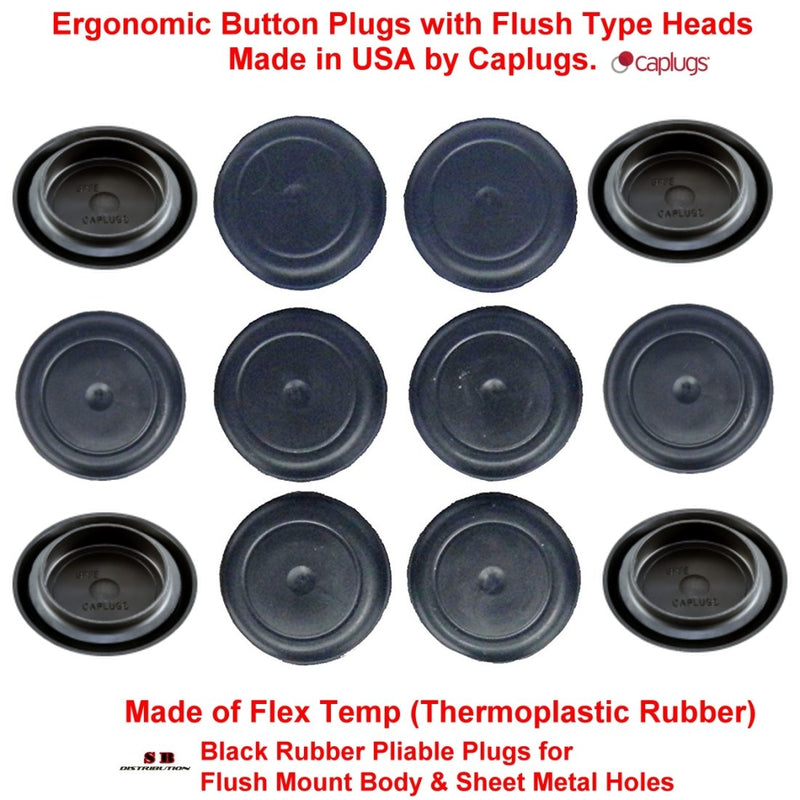 (Pack of 04) BPFE-39 MM (1-1/2”) Rubber Ergonomic Caplugs w/Flush Type Heads. Fits Hole Size 1.516-1.575"- Metal Thickness .031-.079" Sheet Metal Applications | by SBD - LeoForward Australia
