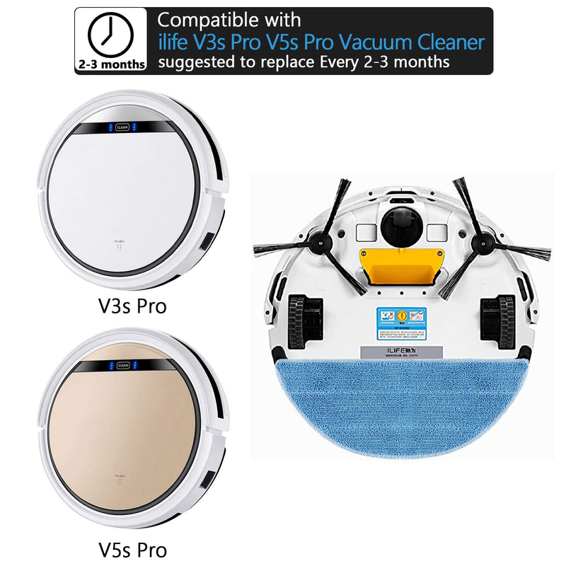 KEEPOW 24 Pack Replacement Part Accessories Kit Compatible with ILIFE V3s Pro V5s V5s Pro Robot Vacuum Cleaner, 12 Side Brush + 1 Primary Filter + 5 Microfiber Pad + 5 HEPA Filter - LeoForward Australia