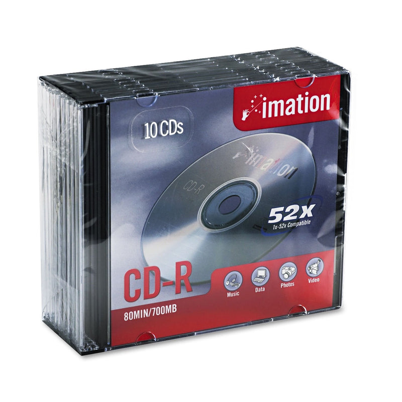  [AUSTRALIA] - Imation IMN17332 CD Recordable Media, CD-R, 52x, 700 MB, 10 Pack Jewel Case