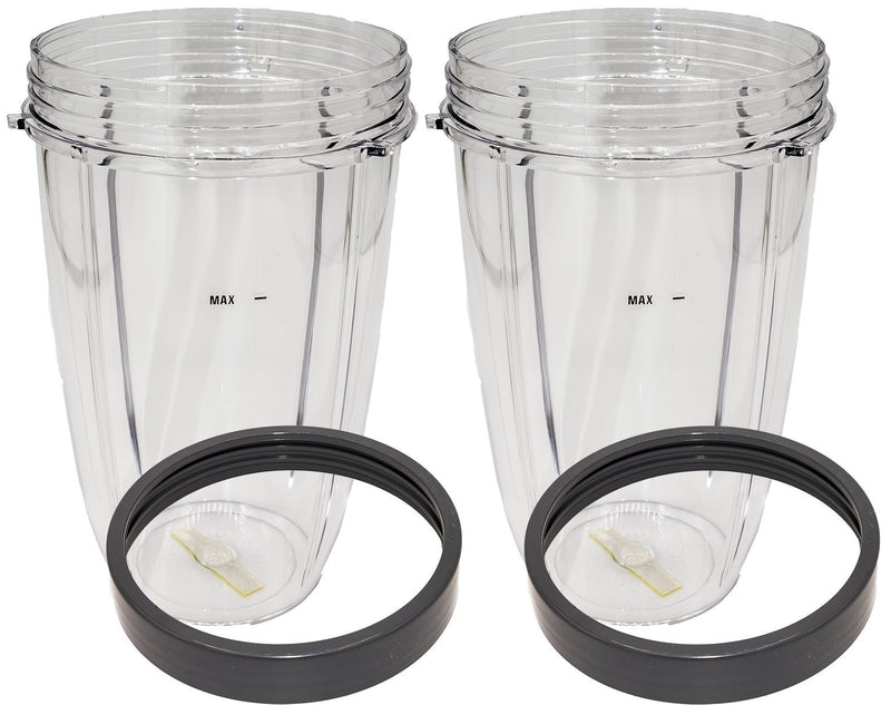 Blendin 2 Pack 24 Ounce Tall Cup with Lip Rings, Compatible with Nutribullet 600W 900W Blenders - LeoForward Australia