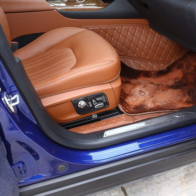  [AUSTRALIA] - ABS Plastic Car-Styling Seat Side Decorate Frame Cover Trim for Maserati Levante Ghibli Quattroporte Carbon Fiber Style