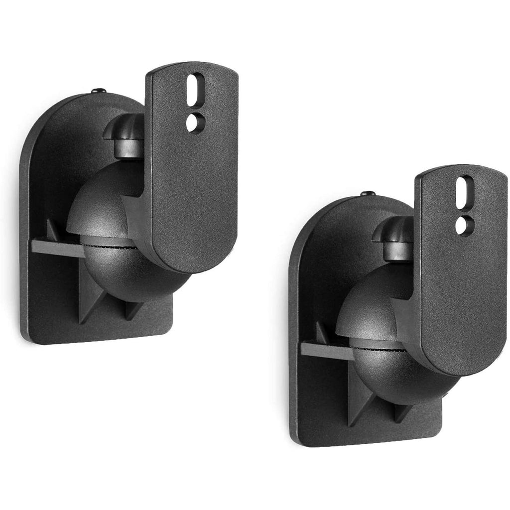  [AUSTRALIA] - WALI Speaker Wall Ceiling Mounts One Pair, Bookshelf Speaker Wall Mount Brackets, Surround Sound Speaker Mounts, Hold up to 7.7 lbs (SWM202), Black 2 Pack