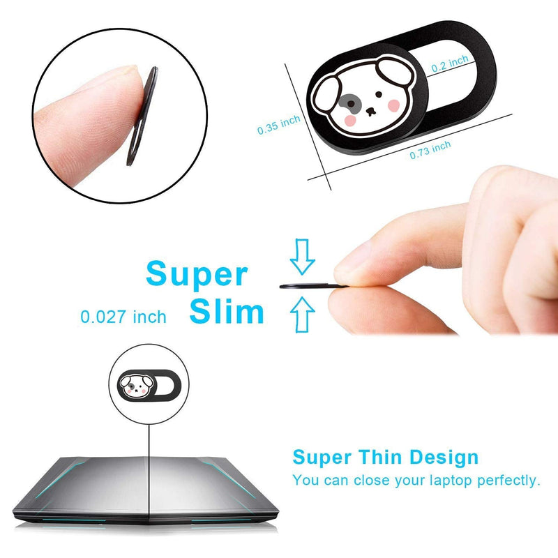  [AUSTRALIA] - SIREG Webcam Cover Slide Ultra Thin - Cute Animal Web Camera Cover fits Laptop,Tablet,Computer, Smartphone, Protect Your Privacy and Security,Strong Adhesive (Back-Dog) Back-dog