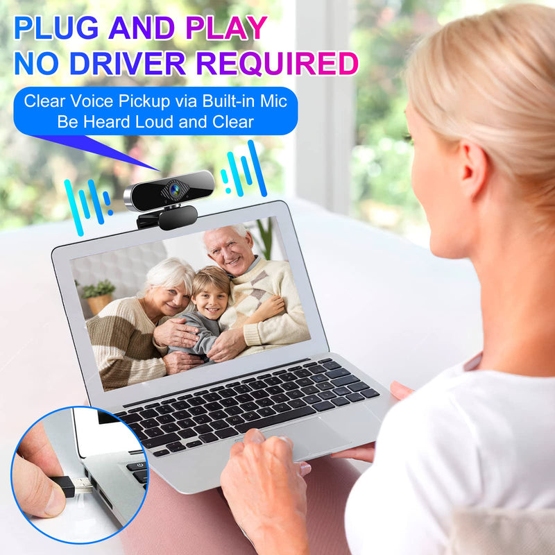  [AUSTRALIA] - 1080P HD Webcam with Microphone, Computer USB Web Camera at 1080P/30fps, 110 Wide Angles View, Plug and Play, Works with Skype, Zoom, FaceTime, Hangouts, PC/Mac/Laptop/MacBook/Tablet by FUMAX